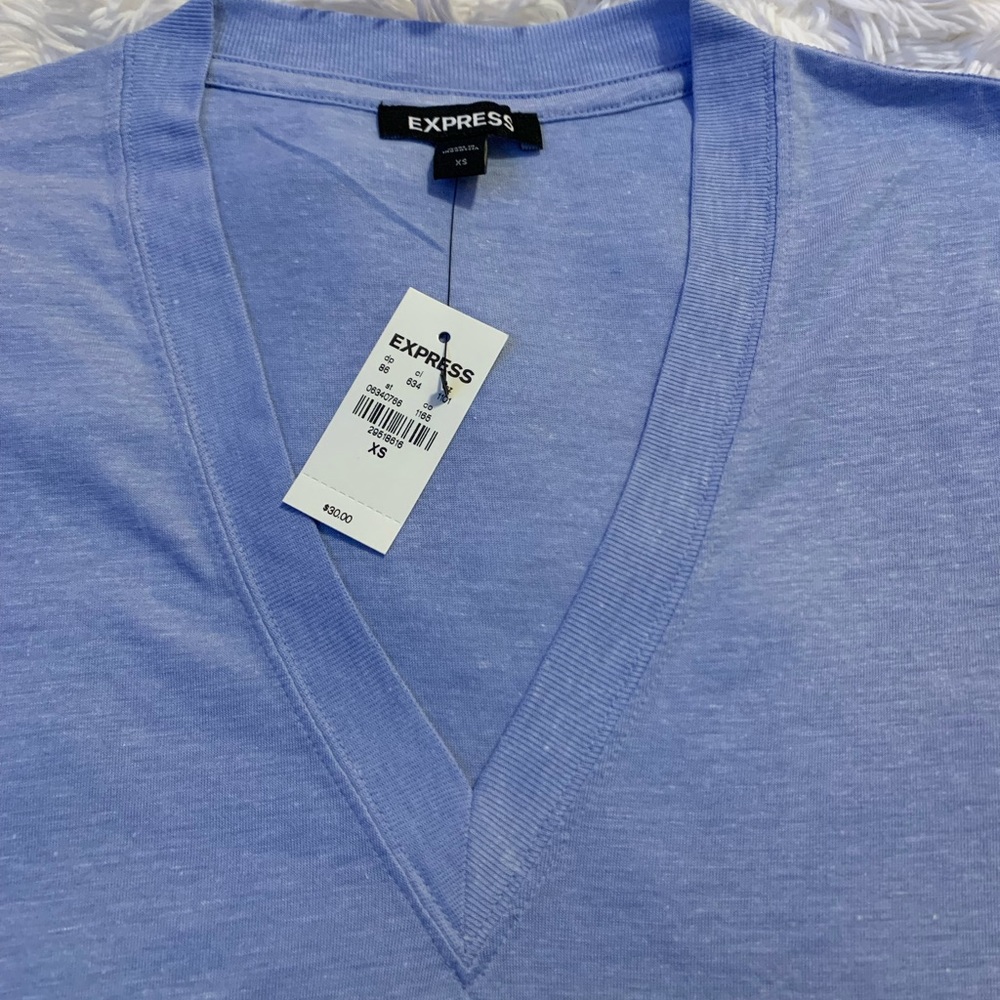 EXPRESS PERIWINKLE BLUE SHORT SLEEVE T-shirt